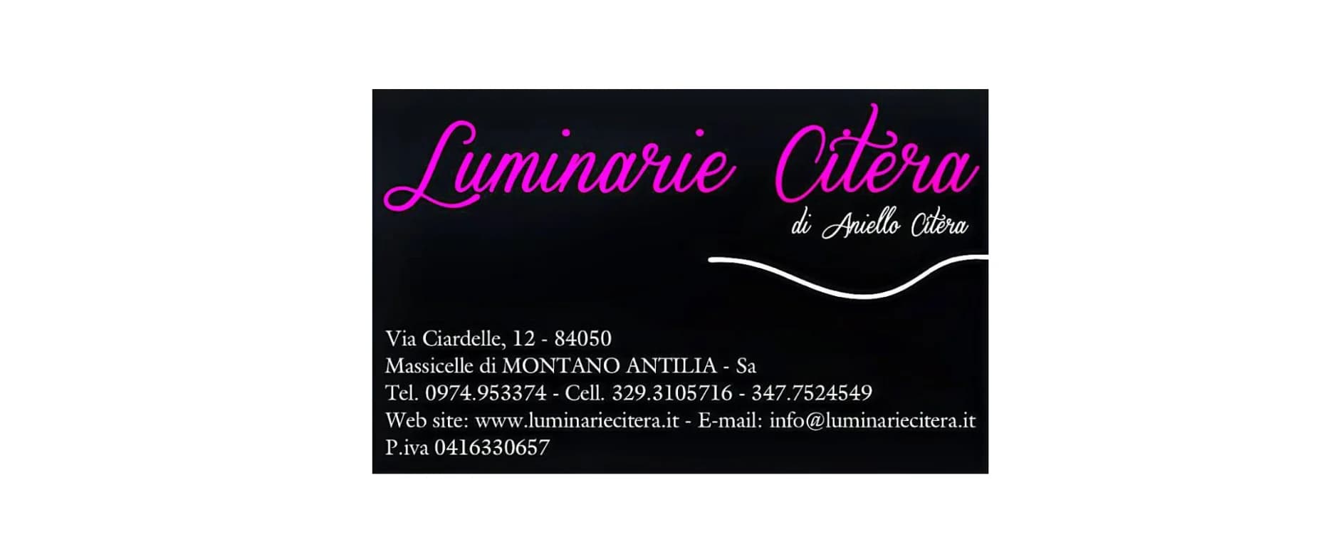 LUMINARIE  CITERA  di Citera Aniello